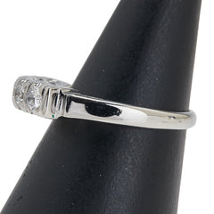 Pt900 プラチナ ダイヤ0.53ct 一文字 リング 指輪 レディース 10号 【中古】