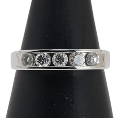 Pt900 プラチナ ダイヤ0.51ct 一文字 リング 指輪 レディース 13号 【中古】