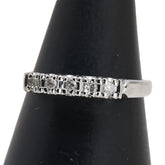 Pt900 プラチナ ダイヤ0.10ct 一文字 リング 指輪 レディース 9号 【中古】