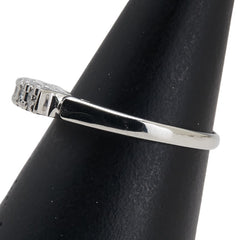 Pt900 プラチナ ダイヤ0.10ct 一文字 リング 指輪 レディース 9号 【中古】