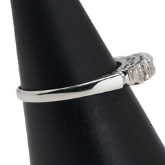 Pt900 プラチナ ダイヤ0.10ct 一文字 リング 指輪 レディース 9号 【中古】