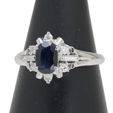 Pt900 プラチナ サファイア0.85ct ダイヤ0.24ct リング 指輪 レディース 12.5号 【中古】