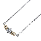 Pt900 プラチナ Pt850 プラチナ K18YG イエローゴールド ダイヤ0.20ct 1P ペンダントネックレス レディース 【中古】