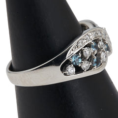 Pt900 プラチナ アレキサンドライト0.25ct ダイヤ0.34ct リング 指輪 レディース 12.5号 【中古】