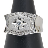 Pt900 プラチナ ダイヤ0.136ct ダイヤ0.242ct リング 指輪 レディース 15.5号 【中古】