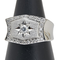 Pt900 プラチナ ダイヤ0.136ct ダイヤ0.242ct リング 指輪 レディース 15.5号 【中古】