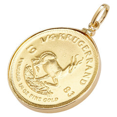 K22 ゴールド K18YG イエローゴールド 1/4oz クルーガーランド 金貨 コイン スプリングボック 南アフリカ ペンダントトップ レディース 【中古】
