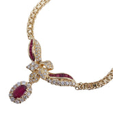 K18YG イエローゴールド ルビー1.22ct ダイヤ1.06ct ネックレス レディース 【中古】