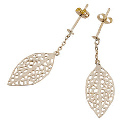 K18YG イエローゴールド リーフモチーフ スタッドピアス レディース 【中古】