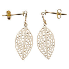 K18YG イエローゴールド リーフモチーフ スタッドピアス レディース 【中古】