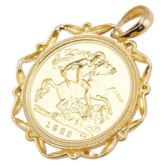 K22 ゴールド K18YG イエローゴールド イギリス エリザベス2世 ソブリン 金貨 ペンダントトップ レディース 【中古】