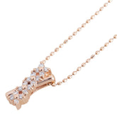 K10PG ピンクゴールド ダイヤ0.10ct ネックレス レディース 【中古】