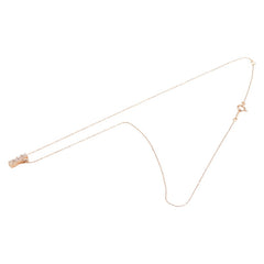 K10PG ピンクゴールド ダイヤ0.10ct ネックレス レディース 【中古】