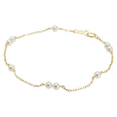 K18YG イエローゴールド ベビーパール3.6mm ブレスレット レディース 【中古】