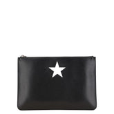 ジバンシー スター クラッチバッグ セカンドバッグ ブラック レザー レディース Givenchy 【中古】