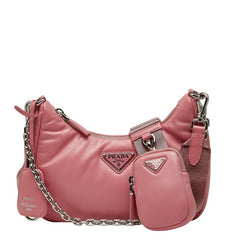 プラダ Re-Edition リ エディション 2005 チェーン ハンドバッグ ショルダーバッグ 2WAY 1BH204 ピンク レザー レディース PRADA 【中古】