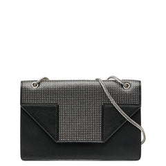 サンローラン ベティ スタッズ チェーン ショルダーバッグ 315680 ブラック シルバー レザー レディース SAINT LAURENT 中古