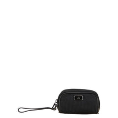 グッチ ロゴ ポーチ 039 1056 ブラック ナイロン レザー レディース GUCCI 【中古】
