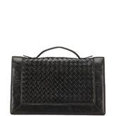 ボッテガヴェネタ イントレチャート クラッチバッグ ブラック レザー メンズ BOTTEGAVENETA 【中古】
