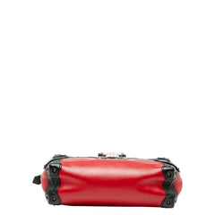 ルイ ヴィトン プティット マル ソフトMM ショルダーバッグ レッド ブラック レザー レディース LOUIS VUITTON 【中古】