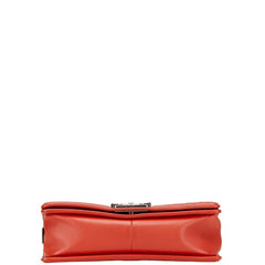 シャネル ココマーク ボーイシャネル25 斜め掛け チェーン ショルダーバッグ オレンジ キャビアスキン レディース CHANEL 【中古】