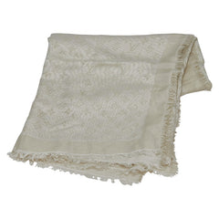 ルイ ヴィトン モノグラム シャイン ショール M74026 ブロン ホワイト シルク レーヨン ウール レディース LOUIS VUITTON 【中古】