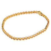 K18YG イエローゴールド ダイヤモンド1.00ct テニスチェーン ブレスレット レディース 【中古】