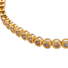 K18YG イエローゴールド ダイヤモンド1.00ct テニスチェーン ブレスレット レディース 【中古】