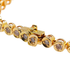 K18YG イエローゴールド ダイヤモンド1.00ct テニスチェーン ブレスレット レディース 【中古】