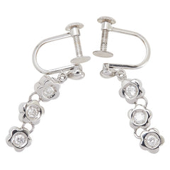 K14WG ホワイトゴールド ダイヤモンド 3P ダイヤ イヤリング レディース 【中古】