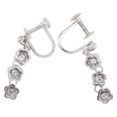 K14WG ホワイトゴールド ダイヤモンド 3P ダイヤ イヤリング レディース 【中古】