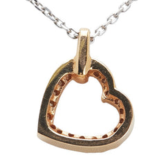 ヴァンドーム K18YG イエローゴールド K18WG ホワイトゴールド ダイヤモンド0.11ct ハート モチーフ ネックレス レディース VANDOME 【中古】