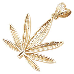 アヴァランチ K10YG イエローゴールド ジルコニア マリファナ リーフ 葉っぱ モチーフ ペンダントトップ レディース AVALANCHE 【中古】