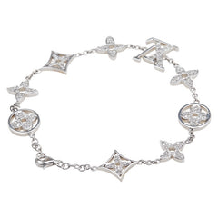 ノーブランド K18WG ホワイトゴールド ダイヤモンド0.70ct フラワー スター ブレスレット レディース no brand 【中古】