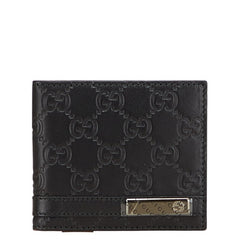 グッチ グッチシマ 札入れ 二つ折り財布 233113 ブラック レザー メンズ GUCCI 【中古】