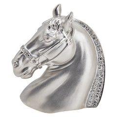 Pt900 プラチナ ダイヤ0.30ct 馬 ホースヘッド ペンダントトップ ブローチ レディース 【中古】