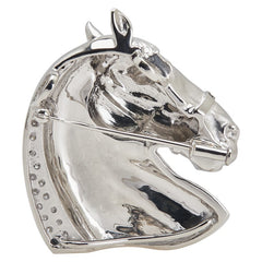 Pt900 プラチナ ダイヤ0.30ct 馬 ホースヘッド ペンダントトップ ブローチ レディース 【中古】