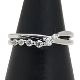 テイクアップ K14WG ホワイトゴールド ダイヤ0.14ct リング 指輪 レディース TAKE-UP 7号 【中古】