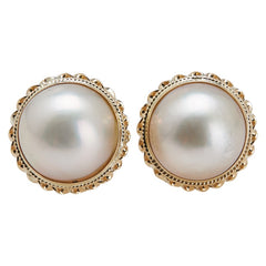 K18YG イエローゴールド マベパール約15mm イヤリング レディース 【中古】