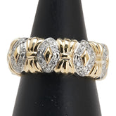 K18YG イエローゴールド Pt900 プラチナ コンビ ダイヤ0.38ct リング 指輪 レディース 14号 【中古】