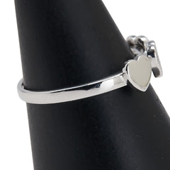 K18WG ホワイトゴールド ダイヤ0.05ct ハート モチーフ リング 指輪 レディース 13号 【中古】