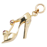 K18YG イエローゴールド ルビー0.25ct ダイヤ ハイヒール モチーフ ペンダントトップ レディース 【中古】