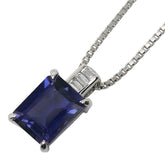 Pt900 プラチナ Pt850 プラチナ アイオライト2.03ct ダイヤ0.07ct ペンダントネックレス レディース 【中古】