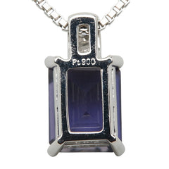 Pt900 プラチナ Pt850 プラチナ アイオライト2.03ct ダイヤ0.07ct ペンダントネックレス レディース 【中古】