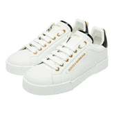 ドルチェアンドガッバーナ ポルトフィーノ スニーカー サイズ:36 ホワイト ブラック レザー フェイクパール レディース DOLCE&GABBANA 【中古】