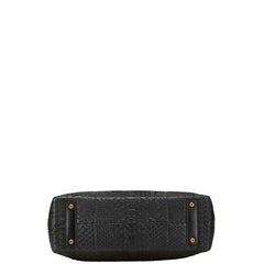 レザージュエルズ JRA パイソン ハンドバッグ ワンショルダーバッグ ブラック レザー レディース 【中古】