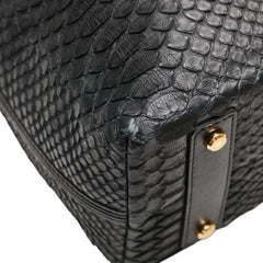 レザージュエルズ JRA パイソン ハンドバッグ ワンショルダーバッグ ブラック レザー レディース 【中古】