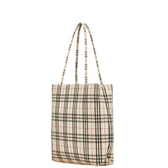 バーバリー ノバチェック トートバッグ ベージュ ブラック キャンバス レディース BURBERRY 【中古】