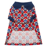 グッチ GGジオメトリック ドッグウェア ペット用 サイズ:M 695744 レッド マルチカラー コットン ユニセックス GUCCI 【中古】