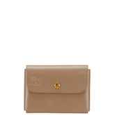 イルビゾンテ 名刺入れ カードケース グレージュ レザー メンズ IL BISONTE 【中古】